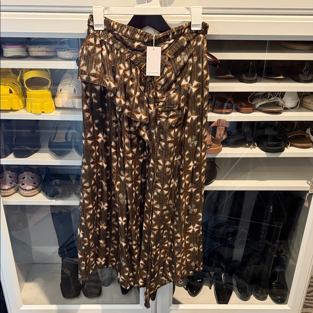 Ulla Johnson Brown and Cream Maxi Skirt
